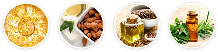 Four of the oils listed on the label